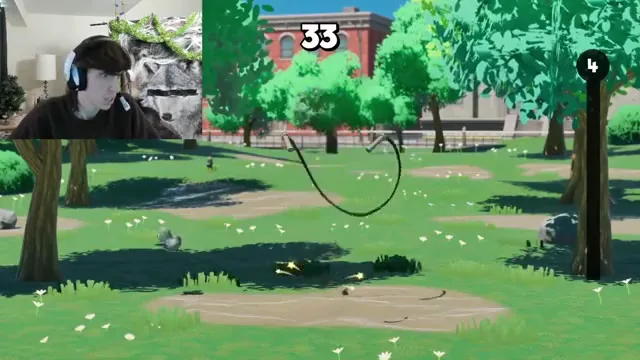 Scarlet Skips score-attack HUD during a long jump attempt